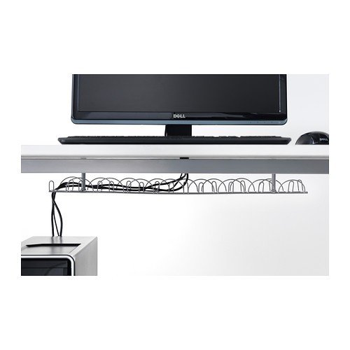 Ikea Regleta para Cables Horizontal, Metal, Gris, 86x21x5 cm