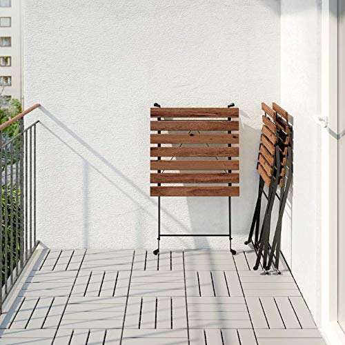 Ikea Tärnö - Mesa y 2 sillas para exterior de madera de acacia y acero negro