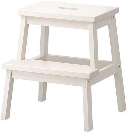 Ikea Tritthocker in weiß aus Massivholz Bekväm-Taburete de Madera Maciza, Color Blanco, 50 cm