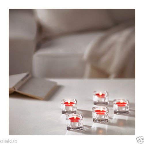 Ikea Vela pequeña Perfumada, Parafina, Rojo, 20x12x3 cm, 30 Unidades