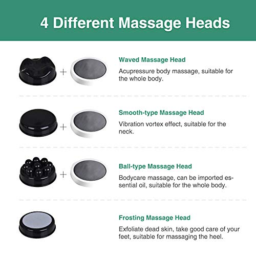 Ikeepi Masajeador Anticelulítico Eléctrico con 4 en 1 Cabezal Body Contour, Masaje portátil para aliviar el dolor muscular, levanta el cuerpo para Cuello Hombros Brazo Espalda Cintura Piernas Ikeepi Masajeador Anticelulítico Eléctrico con 4 en 1 Cabezal Body Contour, Masaje portátil para aliviar el dolor muscular, levanta el cuerpo para Cuello Hombros Brazo Espalda Cintura Piernas