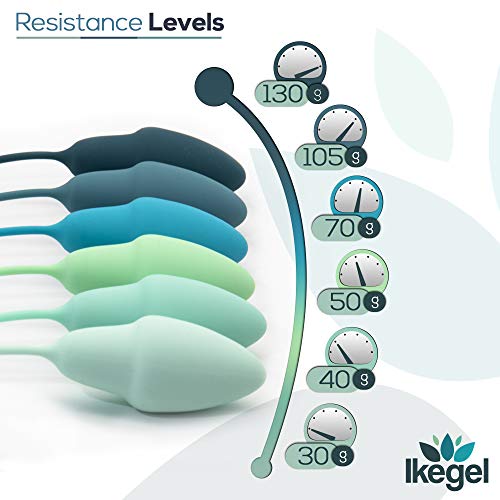 Ikegel Kegel Bolas Chinas Intimina Con Libro Electronico En Espanol | Fácil de Usar | Juego De 6 Pelotas De Ejercicio De Silicona | Bolas Kegel | Bolas Chinas de la Salud | Bolas China Suelo Pelvico