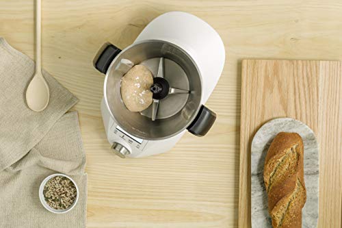 IKOHS CHEFBOT Compact STEAMPRO - Robot de Cocina Multifunción, Cocina al Vapor, 23 Funciones, 10 Velocidades con Turbo, Bol Acero Inoxidable 2,3 L, Libre BPA (con Vaporera y Recetario - Blanco)