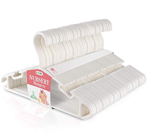 Ilauke Lote de 36 perchas para ropa infantil, 27 cm de longitud, color blanco Ilauke Lote de 36 perchas para ropa infantil, 27 cm de longitud, color blanco