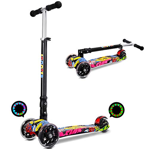 IMMEK Patinete Niño Plegable con 3 Ruedas PU Led Luces Iluminadas para 3 a 12 Años Altura Ajustable Desde 75-83 CM Niños y Niñas Juguetes y Regalos con Freno Posterior Carga Máxima 50 KG (Grafiti) IMMEK Patinete Niño Plegable con 3 Ruedas PU Led Luces Iluminadas para 3 a 12 Años Altura Ajustable Desde 75-83 CM Niños y Niñas Juguetes y Regalos con Freno Posterior Carga Máxima 50 KG (Grafiti)