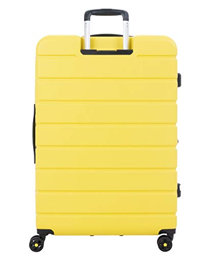 imome Top Maleta Grande Amarilla Cierre TSA 77x53x32/35 cm Expandible | Trolley de Viaje con Carga USB | Maleta de Viaje Rígida 100% ABS Reforzado, Antiarañazos