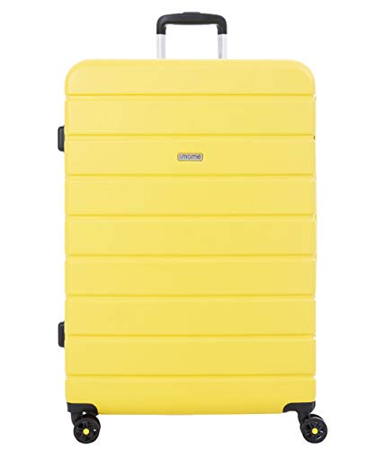 imome Top Maleta Grande Amarilla Cierre TSA 77x53x32/35 cm Expandible | Trolley de Viaje con Carga USB | Maleta de Viaje Rígida 100% ABS Reforzado, Antiarañazos