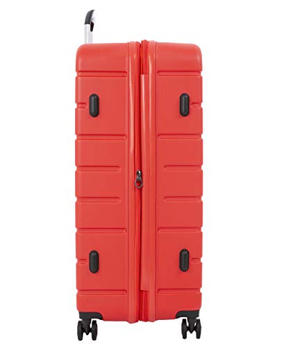 imome Top Maleta Grande Roja Cierre TSA 77x53x32/35 cm Expandible | Trolley de Viaje con Carga USB | Maleta de Viaje Rígida 100% ABS Reforzado, Antiarañazos