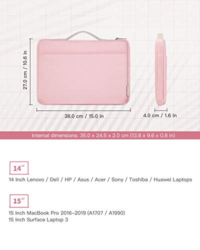 Inateck Funda para Portátiles Maletín de Ordenador Compatible con 14 Pulgadas Portátiles y MacBook Pro 2019/2018/2017/2016(A1990/A1707), 15 Surface Laptop 3 Manga Bolsa Blanda, Rosado Inateck Funda para Portátiles Maletín de Ordenador Compatible con 14 Pulgadas Portátiles y MacBook Pro 2019/2018/2017/2016(A1990/A1707), 15 Surface Laptop 3 Manga Bolsa Blanda, Rosado