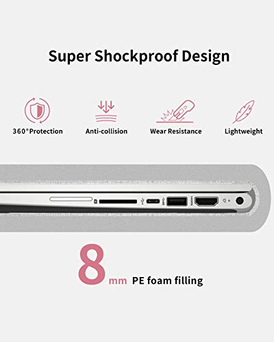 Inateck Funda para Portátiles Maletín de Ordenador Compatible con 14 Pulgadas Portátiles y MacBook Pro 2019/2018/2017/2016(A1990/A1707), 15 Surface Laptop 3 Manga Bolsa Blanda, Rosado