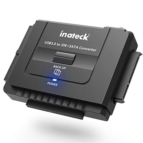 Inateck IDE/SATA a USB 3.0 Adaptador Docking Station Convertidor para 2.5" y 3.5" Disco Duro con 12V 2A Adaptador de Corriente, Compatible con CD/DVD