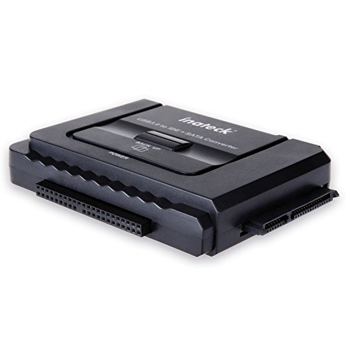 Inateck IDE/SATA a USB 3.0 Adaptador Docking Station Convertidor para 2.5" y 3.5" Disco Duro con 12V 2A Adaptador de Corriente, Compatible con CD/DVD Inateck IDE/SATA a USB 3.0 Adaptador Docking Station Convertidor para 2.5" y 3.5" Disco Duro con 12V 2A Adaptador de Corriente, Compatible con CD/DVD