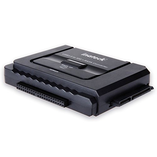 Inateck IDE/SATA a USB 3.0 Adaptador Docking Station Convertidor para 2.5" y 3.5" Disco Duro con 12V 2A Adaptador de Corriente, Compatible con CD/DVD