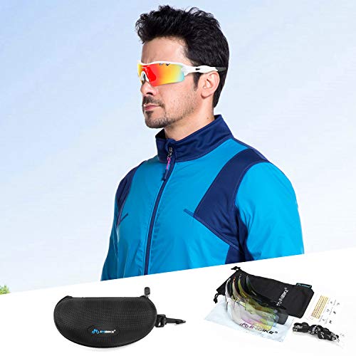Inbike Gafas de Sol Polarizadas Para Ciclismo con 5 Lentes Intercambiables Uv400 y Montura de Tr-90, Gafas Para Mtb Bicicleta Montaña 100% de Protección Uv(Blanco) Inbike Gafas de Sol Polarizadas Para Ciclismo con 5 Lentes Intercambiables Uv400 y Montura de Tr-90, Gafas Para Mtb Bicicleta Montaña 100% de Protección Uv(Blanco)