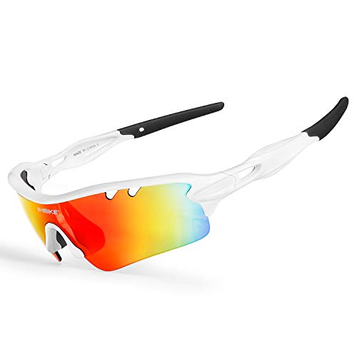 Inbike Gafas de Sol Polarizadas Para Ciclismo con 5 Lentes Intercambiables Uv400 y Montura de Tr-90, Gafas Para Mtb Bicicleta Montaña 100% de Protección Uv(Blanco) Inbike Gafas de Sol Polarizadas Para Ciclismo con 5 Lentes Intercambiables Uv400 y Montura de Tr-90, Gafas Para Mtb Bicicleta Montaña 100% de Protección Uv(Blanco)