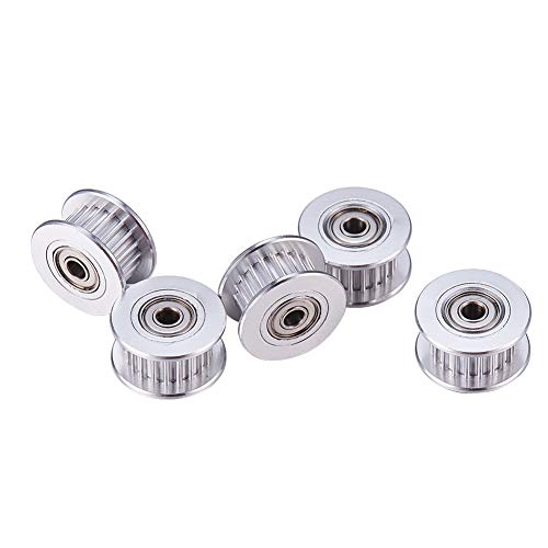 INCREWAY 5 poleas tensoras GT2 de 3 mm de diámetro y 20 dientes de aluminio para impresora 3D, correa de distribución de 6 mm de ancho (orificio de 3 mm, 20 dientes)