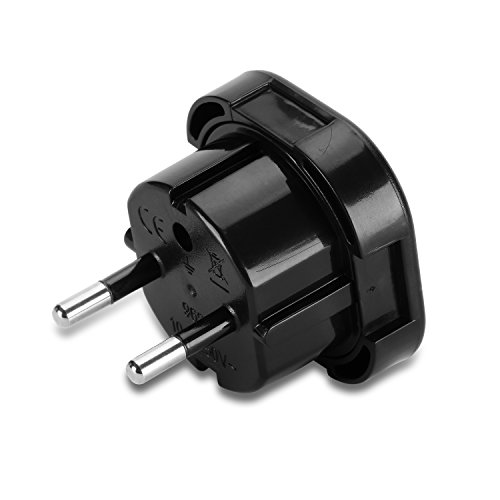 Incutex 1x Adaptador UK España, Adaptador UK EU, Adaptador Enchufe inglés a español, Negro