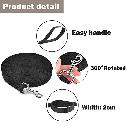 iNeego Correas Básicas para Perros 10M Correa de Perro Obediente Cuerda Nylon Largo Mascota Perro Formación Correa de Entrenamiento Llevar (Negro, 10M) iNeego Correas Básicas para Perros 10M Correa de Perro Obediente Cuerda Nylon Largo Mascota Perro Formación Correa de Entrenamiento Llevar (Negro, 10M)