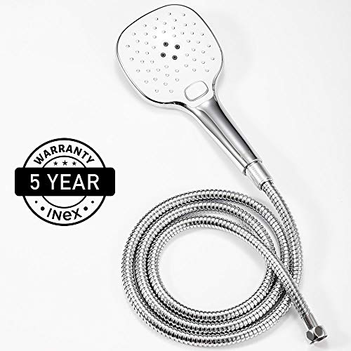 INEX Europa - Set de Ducha con Barra deslizante de acero inoxidable, Alcachofa de 3 funciones y flexible de 175 cm de acero inoxidable. AB98089B-PLUS INEX Europa - Set de Ducha con Barra deslizante de acero inoxidable, Alcachofa de 3 funciones y flexible de 175 cm de acero inoxidable. AB98089B-PLUS