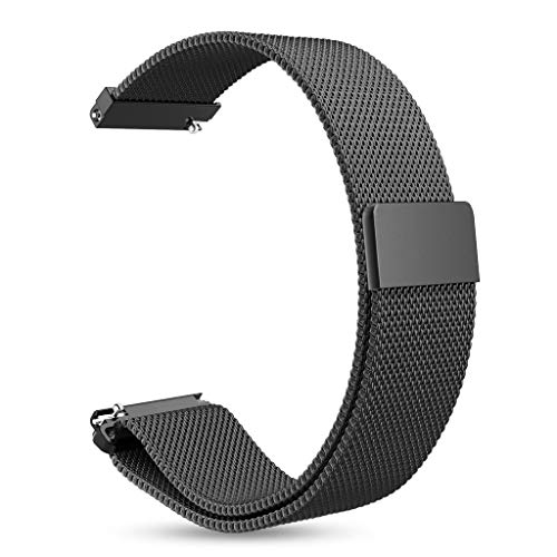 INF Pulsera para Gear S3 Classic, S3 Frontier, 22 mm Ancho de Puente, Acero Inoxidable, Reemplazo, Reloj de Pulsera, Pulsera de Cambio, Cierre Magnético, Negro