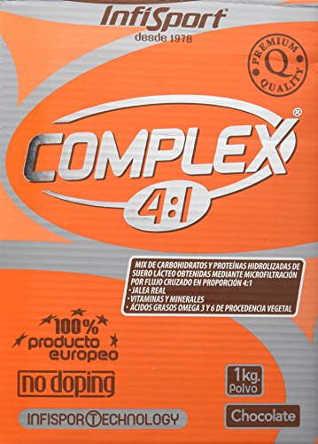 Infisport Complex 4:1 - Mix de carbohidrados y proteínas en polvo, sabor de chocolate, 1 kg