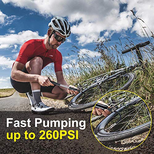 Inflador Bici,Bomba de Aire Bicicleta con Alta Presión 300 PSI, Juego Completo con Aguja, Inflador Bicicleta Profesional para Válvulas Presta y Schrader, Bomba Bicicleta Portatil, Versátil, Ligero Inflador Bici,Bomba de Aire Bicicleta con Alta Presión 300 PSI, Juego Completo con Aguja, Inflador Bicicleta Profesional para Válvulas Presta y Schrader, Bomba Bicicleta Portatil, Versátil, Ligero