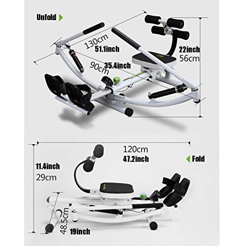 Inicio Plegable Máquina De Remo, Soporte De Carga 150Kg / 330Lb 12 Niveles Ajustables De Resistencia, Diseño Ergonómico, Pantalla LED, para La Casa De Ejercicio Físico