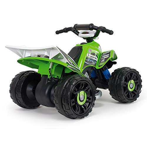 INJUSA – Quad Kawasaki ATV de 12V Licenciado con Marcha Atrás y Freno Eléctrico Recomendado a niños +2 Años