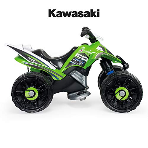 INJUSA – Quad Kawasaki ATV de 12V Licenciado con Marcha Atrás y Freno Eléctrico Recomendado a niños +2 Años
