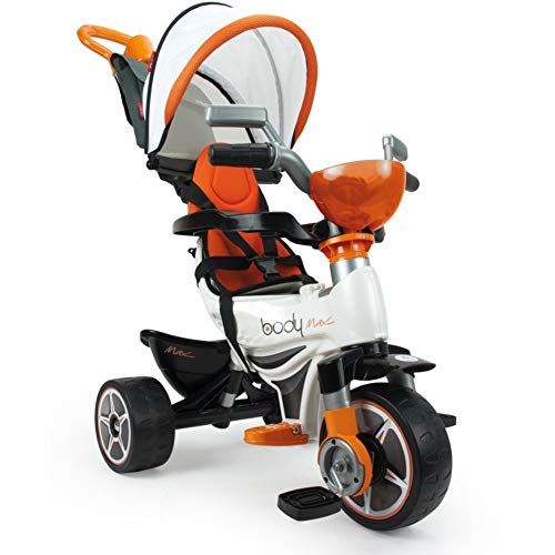 INJUSA - Triciclo Body Max Naranja para Bebés a partir de 10 Meses con Control Parental de Dirección, color (3254)