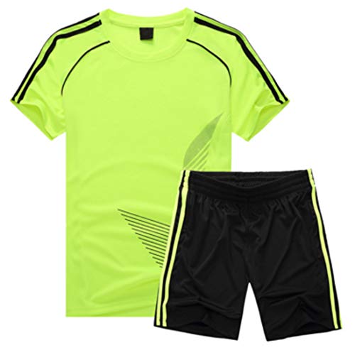 Inlefen Uniforme de Futbol Traje Niño  Manga Corta Sudadera y Pantalones Cortos Niños niñas Ropa de Entrenamiento