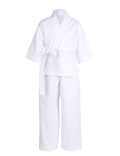 inlzdz Unisexo Kimono de Artes Marciales Infantil Ropa de Taekwondo Traje de Karate de Algodón Manga Larga Cinturón Gratis Niños Adultos Color Blanco Blanco 12-14 Años inlzdz Unisexo Kimono de Artes Marciales Infantil Ropa de Taekwondo Traje de Karate de Algodón Manga Larga Cinturón Gratis Niños Adultos Color Blanco Blanco 12-14 Años