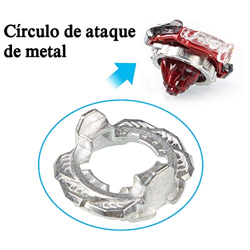 Innoo Tech Burst Peonzas 2 Pcs Gyro Spinning Fusión 4D Conjuntos de Metal, Launcher con Estadio, Regalo para niños Innoo Tech Burst Peonzas 2 Pcs Gyro Spinning Fusión 4D Conjuntos de Metal, Launcher con Estadio, Regalo para niños
