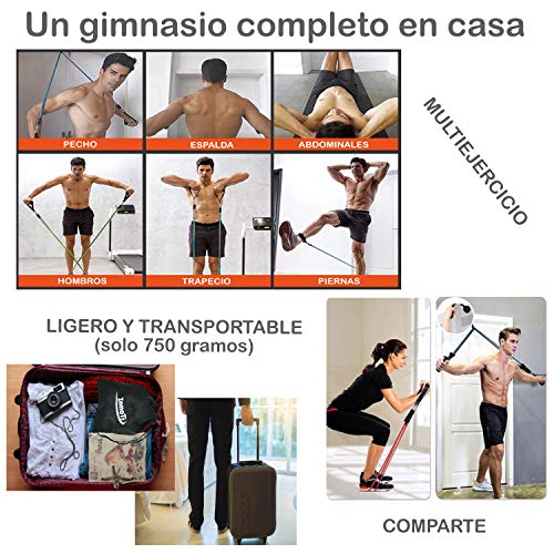 InnoTi Bandas Elásticas de Musculación y Fitness - Gomas Elásticas para Crossfit y Gimnasio en Casa - Set de Tubos de Resistencia de Latex - Asas y Cintas de Tobillos Acolchadas y Anclaje de Puerta InnoTi Bandas Elásticas de Musculación y Fitness - Gomas Elásticas para Crossfit y Gimnasio en Casa - Set de Tubos de Resistencia de Latex - Asas y Cintas de Tobillos Acolchadas y Anclaje de Puerta