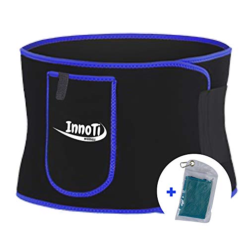 InnoTi Faja Reductora Adelgazante de Neopreno para Mujer y Hombre - Cinturón Lumbar Reductor de Cintura y Abdomen para Gimnasio, Fitness y Deporte - Faja Lumbar Abdominal de Sudoración y Efecto Sauna