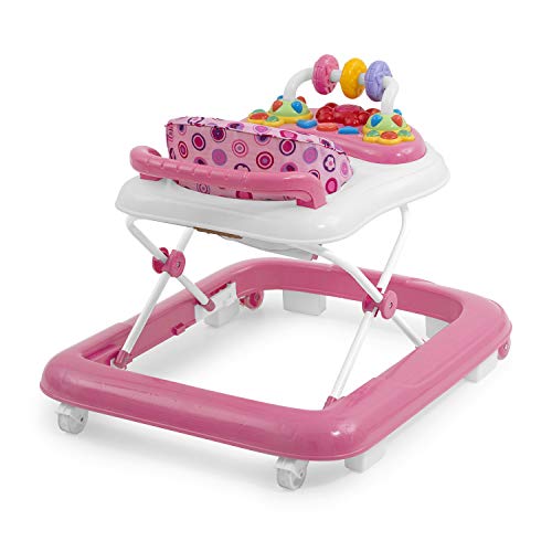 Innovaciones MS Andador Bebe Basic Rosa 435 - Base Antivuelco - Incluye Bandeja de Sonidos y Juegos.