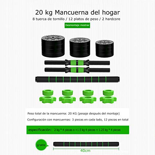 Innovador Mancuernas Pesas Gimnasio En Casa Pesas Ajustables,para Entrenar en el Gimnasio y en casa 20kg/44lbs Innovador Mancuernas Pesas Gimnasio En Casa Pesas Ajustables,para Entrenar en el Gimnasio y en casa 20kg/44lbs