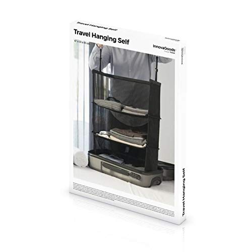 InnovaGoods Estantería Plegable Organizadora De Maletas Organizador para Maletas, 45 cm, Negro