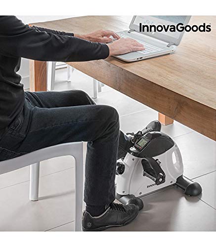 InnovaGoods IG117155 Pedaleador de Fitness, Unisex Adulto, Blanco/Negro, Talla Única