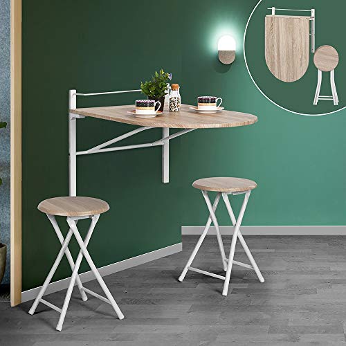 Innovareds Mesa de madera abatible de pared plegable Mesa de comedor y mesa de comedor plegable Mesa de desayuno plegable Silla de haya