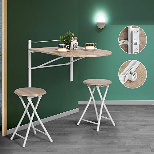 Innovareds Mesa de madera abatible de pared plegable Mesa de comedor y mesa de comedor plegable Mesa de desayuno plegable Silla de haya