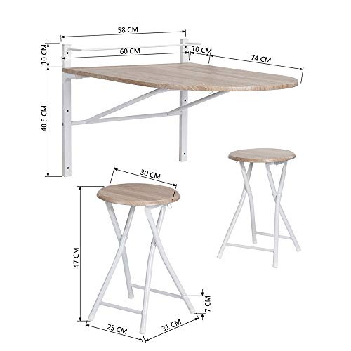 Innovareds Mesa de madera abatible de pared plegable Mesa de comedor y mesa de comedor plegable Mesa de desayuno plegable Silla de haya
