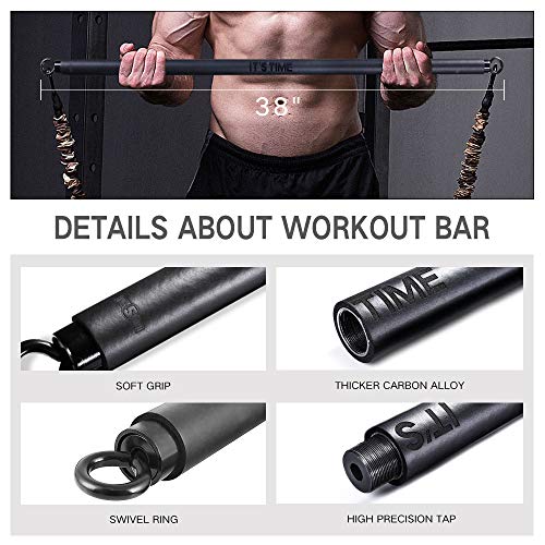 INNSTAR bandas de resistencia para barra de ejercicio, para casa, gimnasio, entrenamiento, entrenamiento de cuerpo completo, levantamiento de potencia, barra de fitness, Barra de resistencia portátil. INNSTAR bandas de resistencia para barra de ejercicio, para casa, gimnasio, entrenamiento, entrenamiento de cuerpo completo, levantamiento de potencia, barra de fitness, Barra de resistencia portátil.