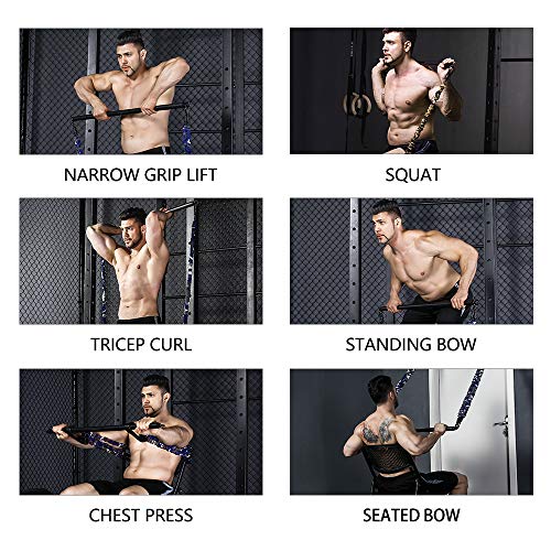 INNSTAR bandas de resistencia para barra de ejercicio, para casa, gimnasio, entrenamiento, entrenamiento de cuerpo completo, levantamiento de potencia, barra de fitness, Barra de resistencia portátil. INNSTAR bandas de resistencia para barra de ejercicio, para casa, gimnasio, entrenamiento, entrenamiento de cuerpo completo, levantamiento de potencia, barra de fitness, Barra de resistencia portátil.