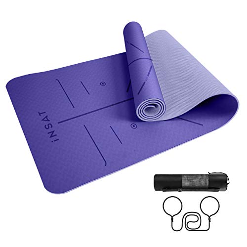 Insat Esterilla Yoga Antideslizante, Colchoneta Yoga, Pilates, Gimnasia, Deporte con Alineación del Cuerpo, Yoga Mat de Material Ecológico con Bolsa y Correa de Hombro