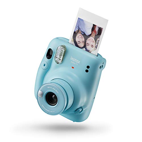 Instax Mini 11 - Cámara instantánea, Sky Blue + Fujifilm Instax Mini Brillo Película fotográfica instantánea (10 Hojas)