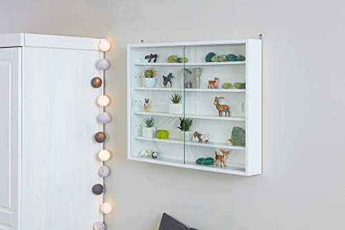 Inter Link Simply Vitrina de madera MDF y vidrio, Blanco, 80 x 9.5 x 60 cm Inter Link Simply Vitrina de madera MDF y vidrio, Blanco, 80 x 9.5 x 60 cm