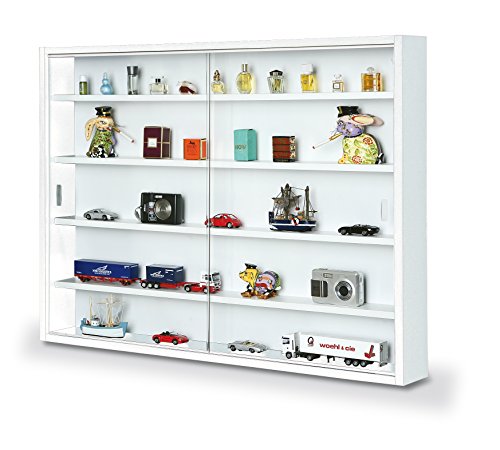 Inter Link Simply Vitrina de madera MDF y vidrio, Blanco, 80 x 9.5 x 60 cm Inter Link Simply Vitrina de madera MDF y vidrio, Blanco, 80 x 9.5 x 60 cm