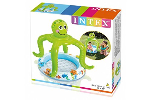 Intex 57115 Piscina hinchable pulpo, 45 litros, Multicolor, 1.02 x 1.04 m