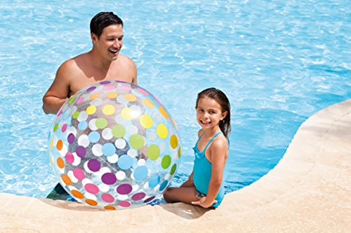 Intex 59065NP - Pelota hinchable gigante círculos de diámetro 107 cm, 3 años